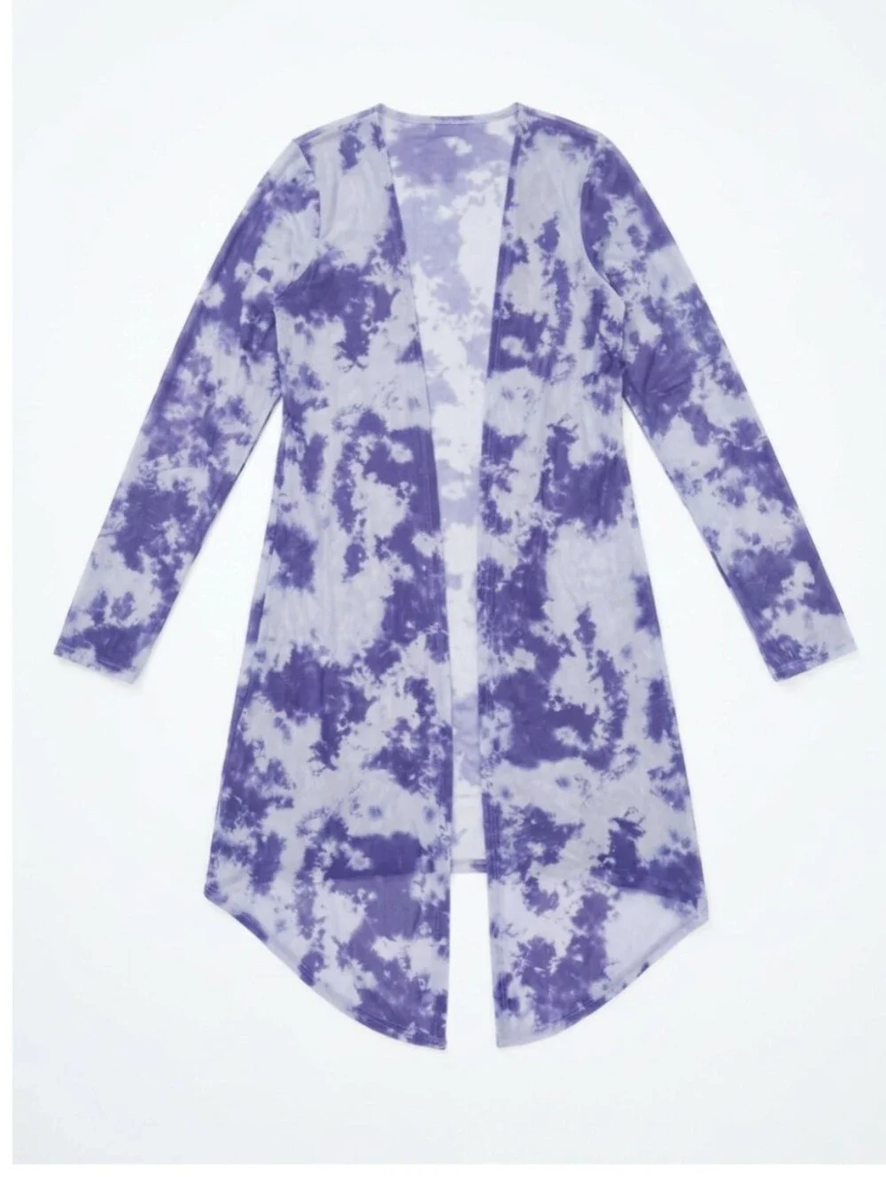 Purple Tie-Dye Mesh Cover-Up
